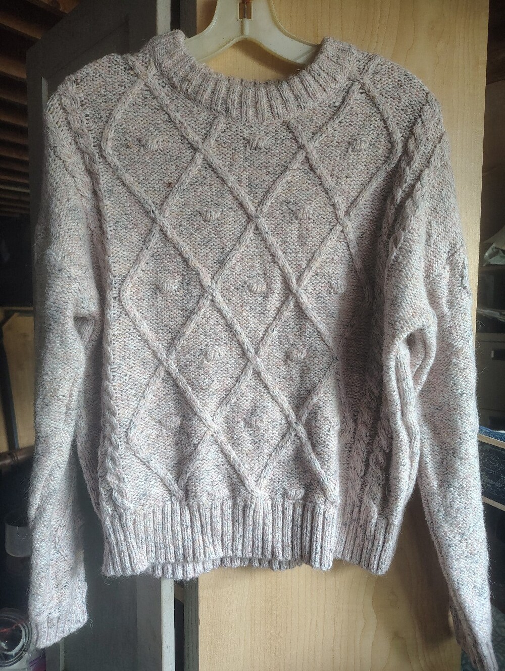 Time and Tru Neutral Cable Knit Crewneck Sweater